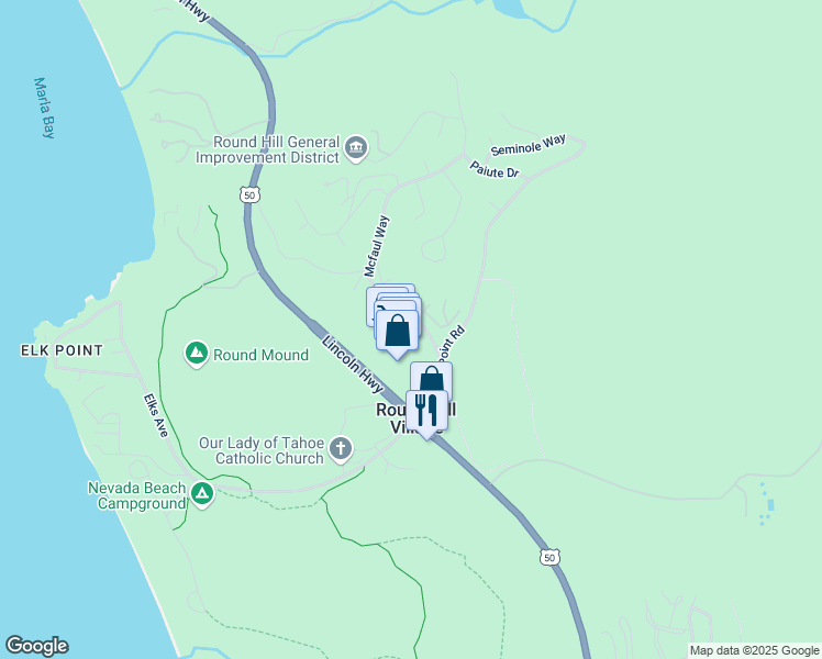 map of restaurants, bars, coffee shops, grocery stores, and more near 100 Mcfaul Way in Glenbrook