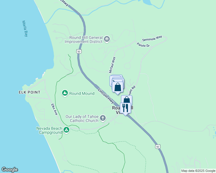 map of restaurants, bars, coffee shops, grocery stores, and more near 209 U.S. 50 in Glenbrook