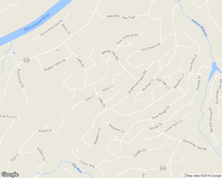 map of restaurants, bars, coffee shops, grocery stores, and more near 207 Gary Lane in Front Royal