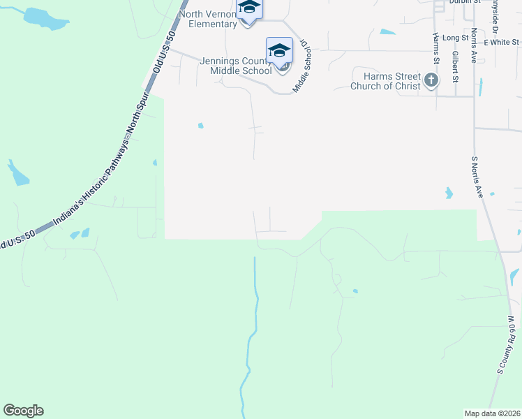 map of restaurants, bars, coffee shops, grocery stores, and more near 125 Shakers Way in North Vernon