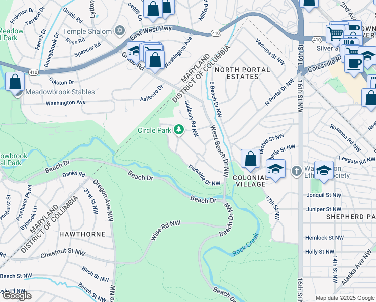 map of restaurants, bars, coffee shops, grocery stores, and more near 2006 Plymouth Street Northwest in Washington