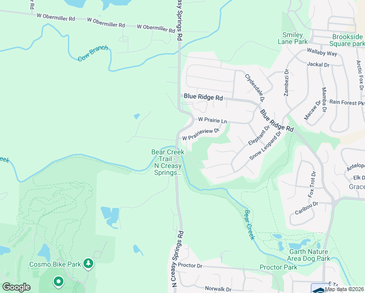 map of restaurants, bars, coffee shops, grocery stores, and more near Python Court Connector in Columbia