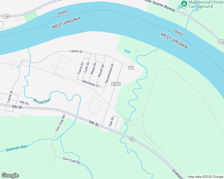 map of restaurants, bars, coffee shops, grocery stores, and more near 178 Midway Drive in Letart