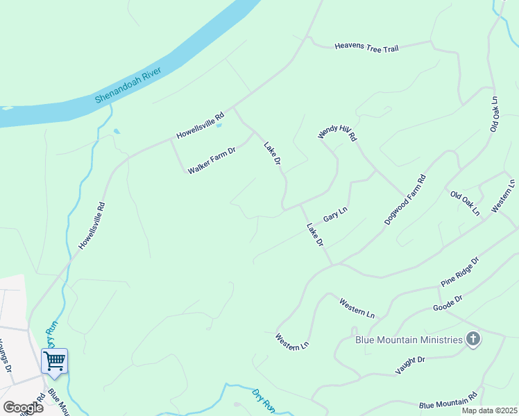 map of restaurants, bars, coffee shops, grocery stores, and more near 92 Donna Court in Front Royal