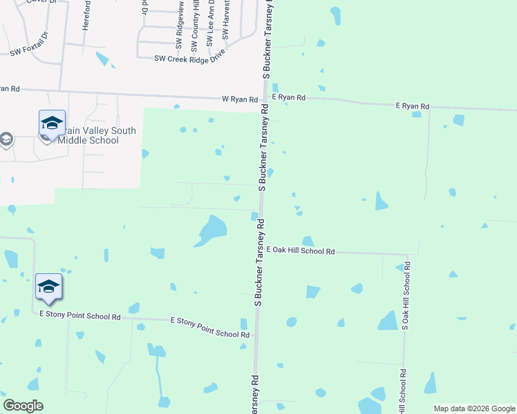 map of restaurants, bars, coffee shops, grocery stores, and more near 7012 South Buckner Tarsney Road in Oak Grove
