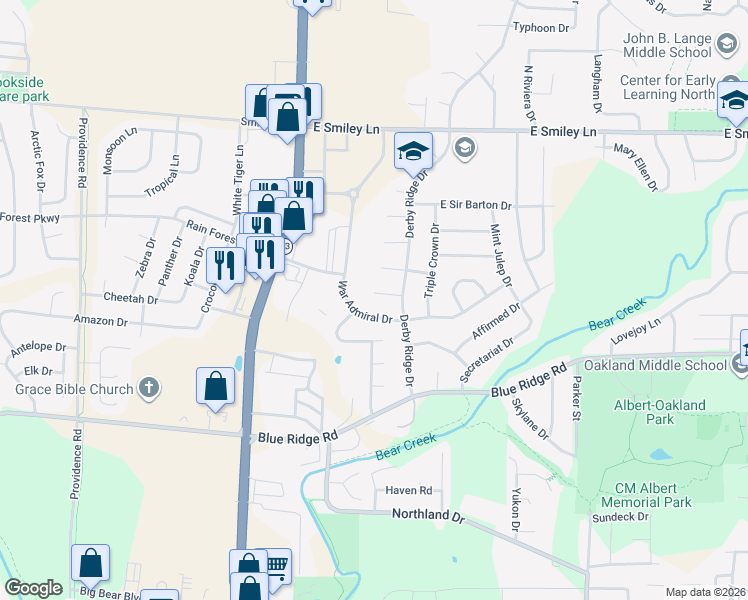 map of restaurants, bars, coffee shops, grocery stores, and more near 1300 Seattle Slew Drive in Columbia