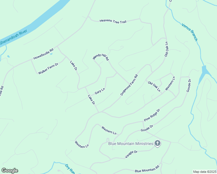 map of restaurants, bars, coffee shops, grocery stores, and more near 167 Gary Lane in Front Royal