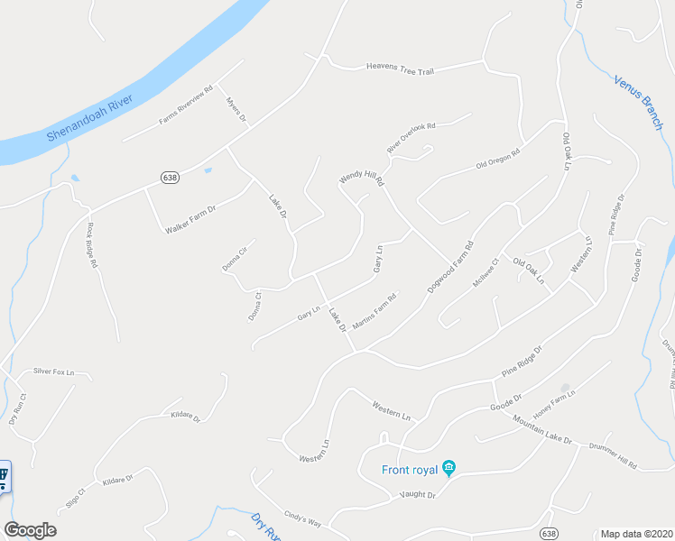 map of restaurants, bars, coffee shops, grocery stores, and more near 126 Wendy Hill Road in Front Royal