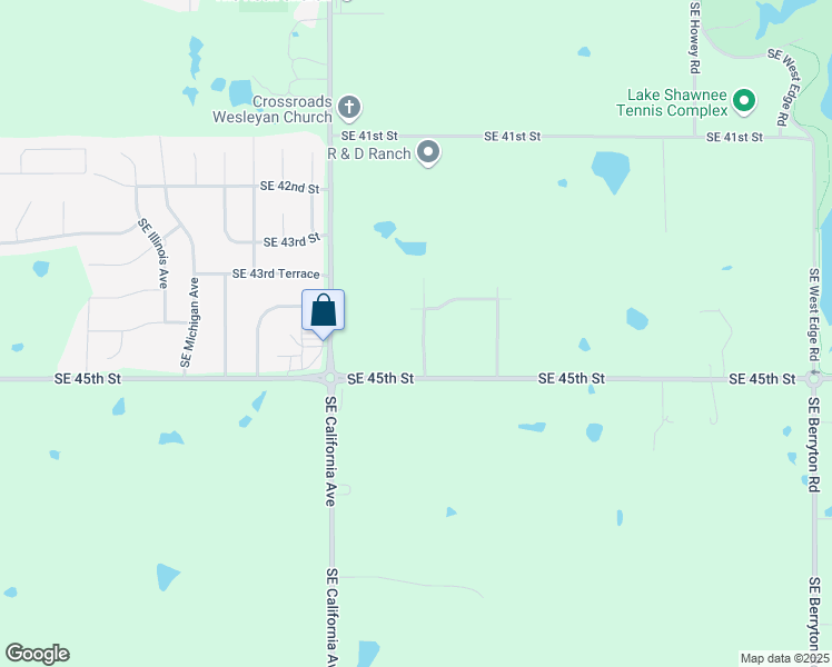 map of restaurants, bars, coffee shops, grocery stores, and more near 4418 Southeast Gemstone Lane in Topeka