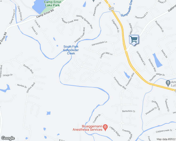 map of restaurants, bars, coffee shops, grocery stores, and more near 7712 Falls Creek Way in Burlington