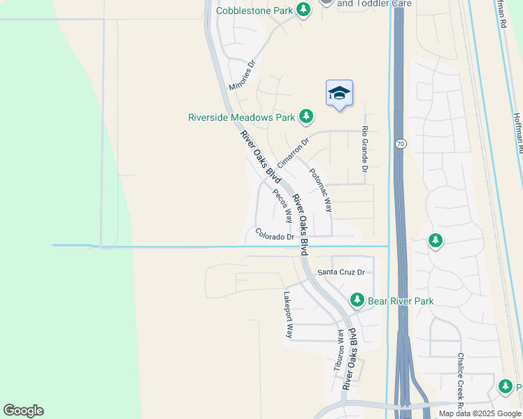 map of restaurants, bars, coffee shops, grocery stores, and more near 1208 Colorado Drive in Plumas Lake