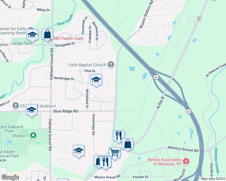 map of restaurants, bars, coffee shops, grocery stores, and more near 2916 Lawnridge Court in Columbia