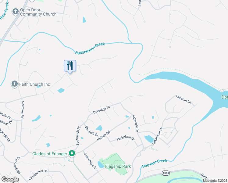map of restaurants, bars, coffee shops, grocery stores, and more near 808 Rudolph Way in Erlanger