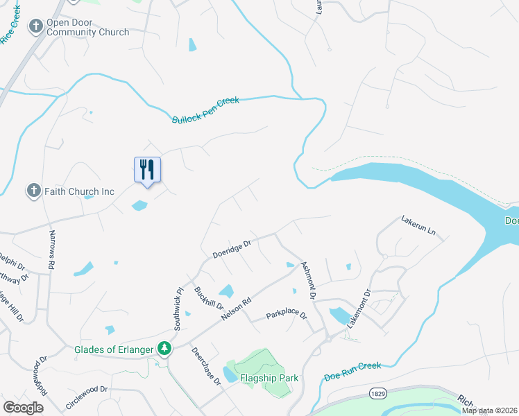map of restaurants, bars, coffee shops, grocery stores, and more near 808 Rudolph Way in Erlanger