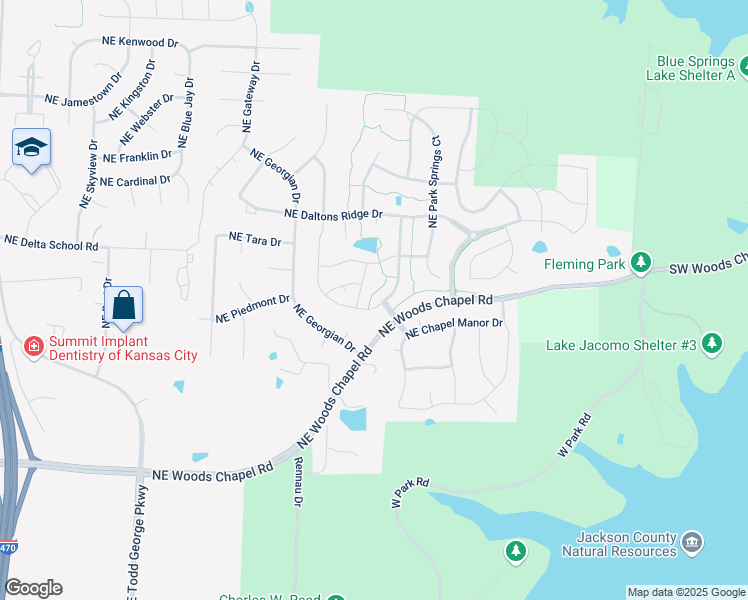 map of restaurants, bars, coffee shops, grocery stores, and more near 4218 Northeast Hideaway Drive in Lee's Summit