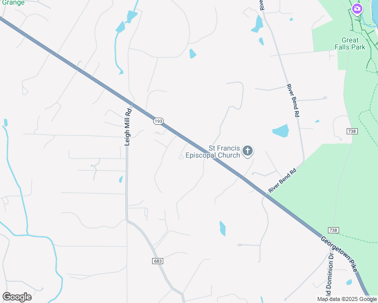 map of restaurants, bars, coffee shops, grocery stores, and more near 9315 Georgetown Pike in Great Falls