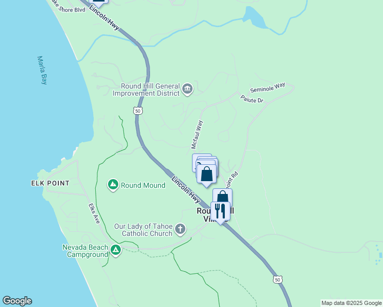 map of restaurants, bars, coffee shops, grocery stores, and more near 490 Mcfaul Way in Glenbrook