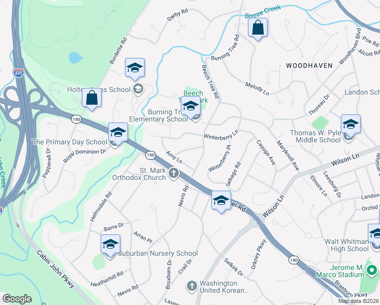 map of restaurants, bars, coffee shops, grocery stores, and more near 7012 Richard Drive in Bethesda