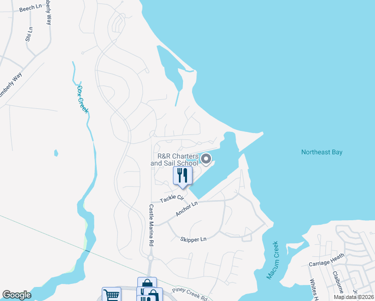 map of restaurants, bars, coffee shops, grocery stores, and more near 202 Widgeon Way in Chester