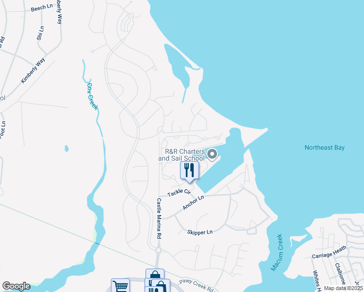 map of restaurants, bars, coffee shops, grocery stores, and more near 214 Blenny Lane in Chester