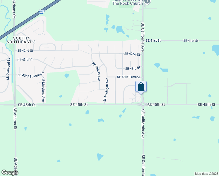 map of restaurants, bars, coffee shops, grocery stores, and more near 4400 Southeast Michigan Avenue in Topeka