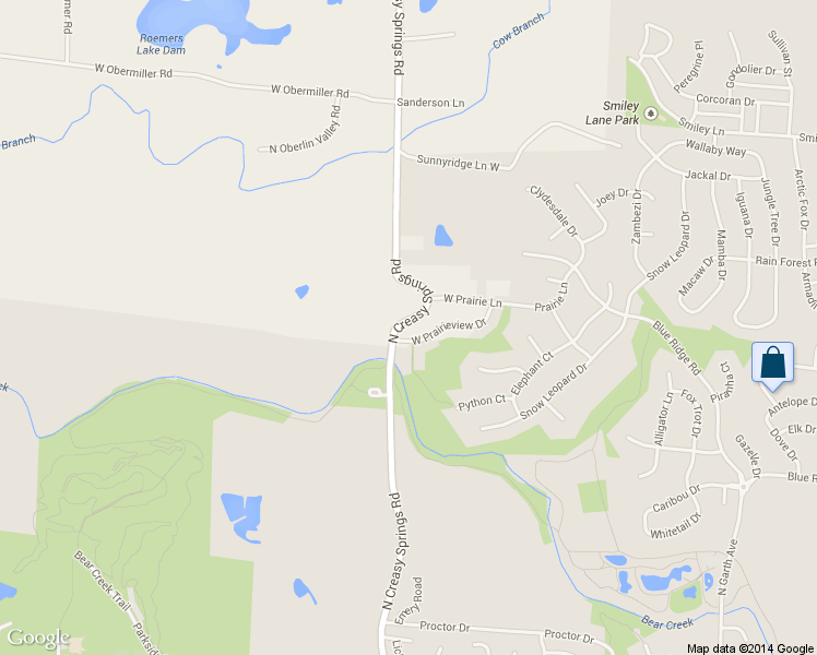 map of restaurants, bars, coffee shops, grocery stores, and more near 3504 North Creasy Springs Road in Columbia
