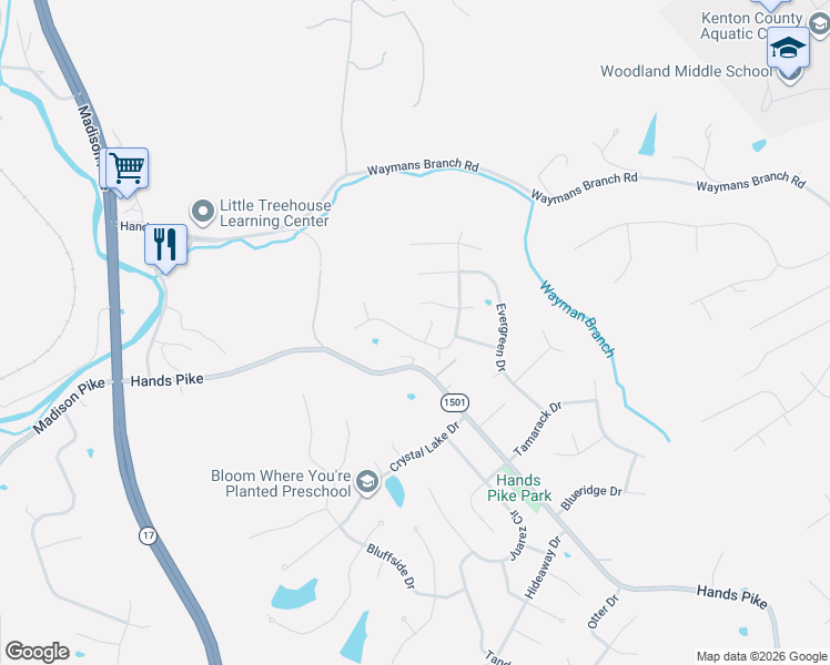 map of restaurants, bars, coffee shops, grocery stores, and more near 9265 Hawksridge Drive in Covington