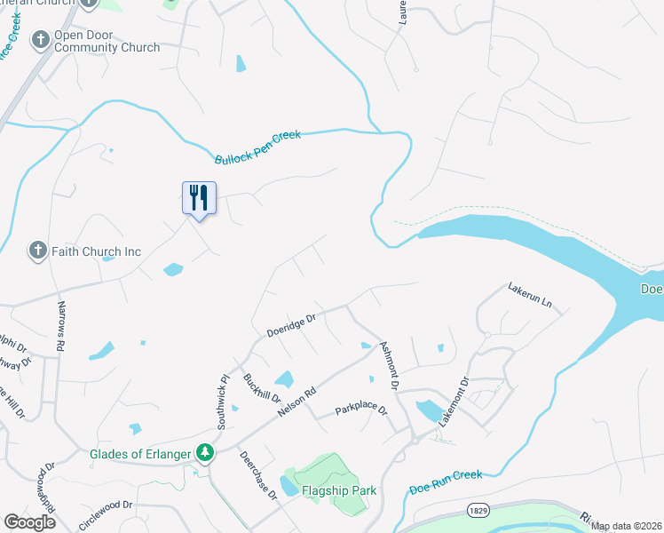 map of restaurants, bars, coffee shops, grocery stores, and more near 808 Rudolph Way in Erlanger