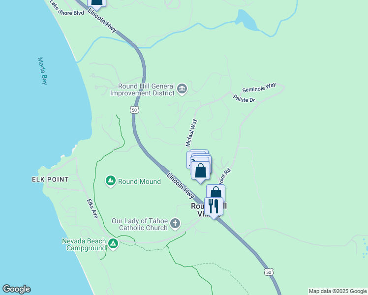 map of restaurants, bars, coffee shops, grocery stores, and more near 490 Mcfaul Way in Glenbrook