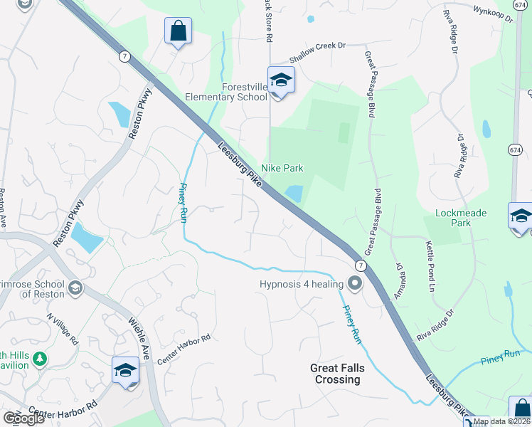 map of restaurants, bars, coffee shops, grocery stores, and more near 1159 Meadowlook Court in Reston
