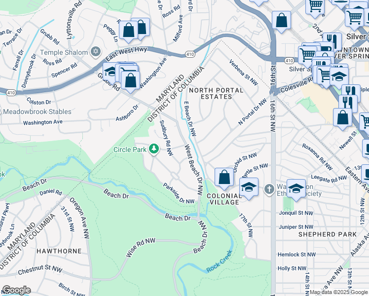 map of restaurants, bars, coffee shops, grocery stores, and more near 8020 West Beach Drive Northwest in Washington