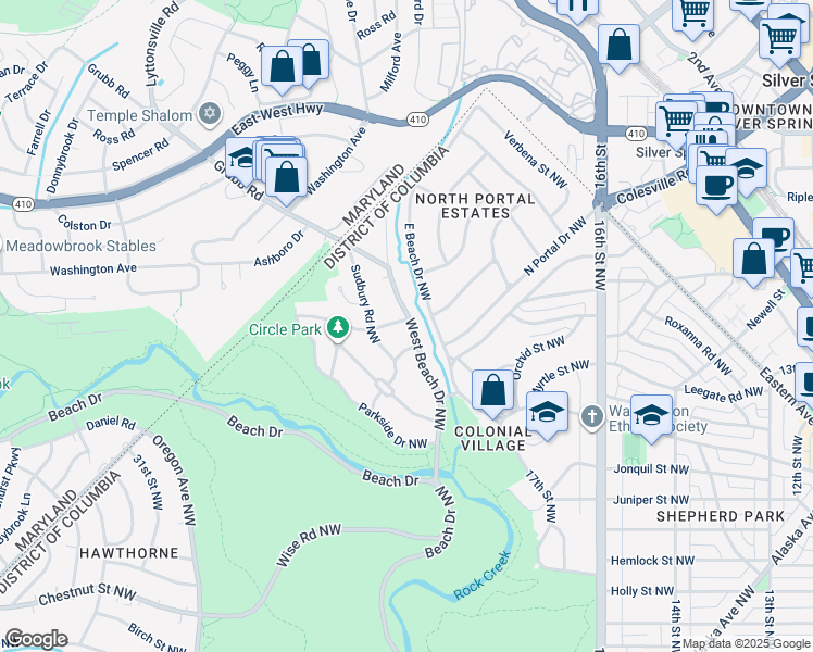 map of restaurants, bars, coffee shops, grocery stores, and more near 8020 West Beach Drive Northwest in Washington