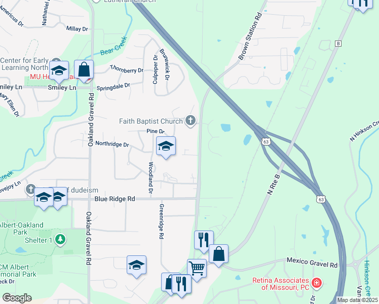 map of restaurants, bars, coffee shops, grocery stores, and more near 2916 Lawnridge Court in Columbia