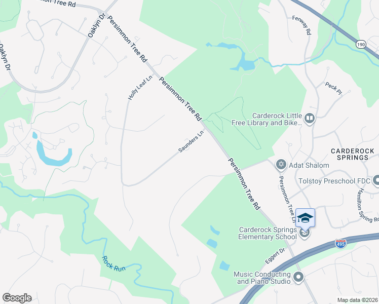map of restaurants, bars, coffee shops, grocery stores, and more near 8820 Saunders Lane in Bethesda
