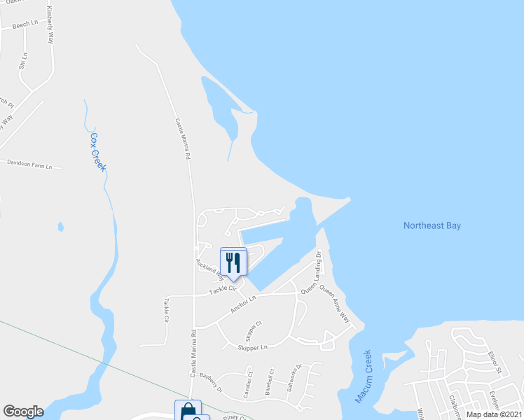 map of restaurants, bars, coffee shops, grocery stores, and more near 807 Auckland Way in Chester