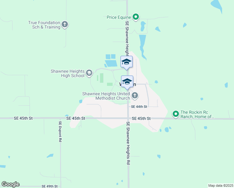 map of restaurants, bars, coffee shops, grocery stores, and more near 4335 Southeast Shawnee Heights Road in Tecumseh