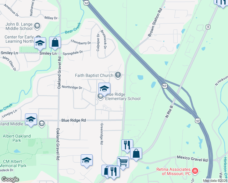map of restaurants, bars, coffee shops, grocery stores, and more near 2900 Lawnridge Court in Columbia