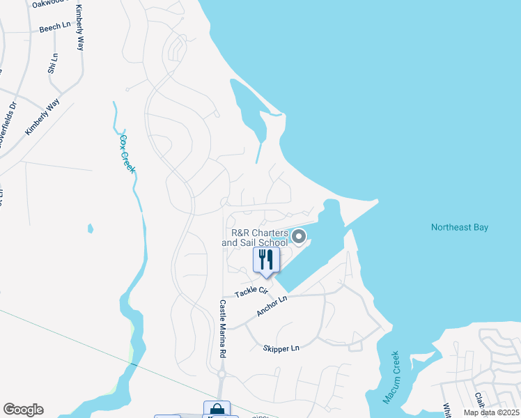 map of restaurants, bars, coffee shops, grocery stores, and more near 601 Auckland Way in Chester