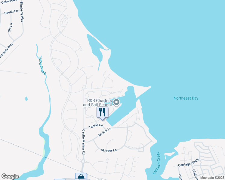 map of restaurants, bars, coffee shops, grocery stores, and more near 807 Auckland Way in Chester