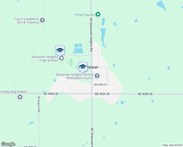 map of restaurants, bars, coffee shops, grocery stores, and more near 4335 Southeast Shawnee Heights Road in Tecumseh