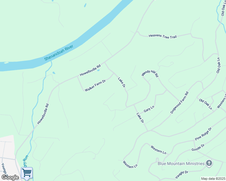 map of restaurants, bars, coffee shops, grocery stores, and more near 323 Donna Court in Front Royal