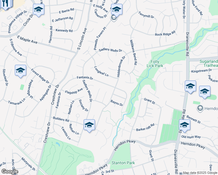 map of restaurants, bars, coffee shops, grocery stores, and more near 12705 Fantasia Drive in Herndon