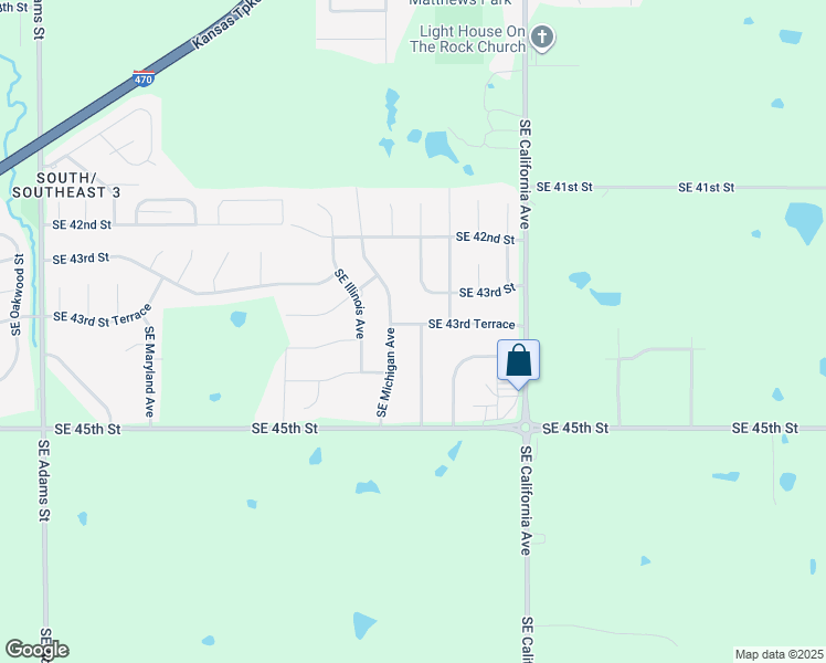 map of restaurants, bars, coffee shops, grocery stores, and more near 4321 Southeast Wisconsin Avenue in Topeka
