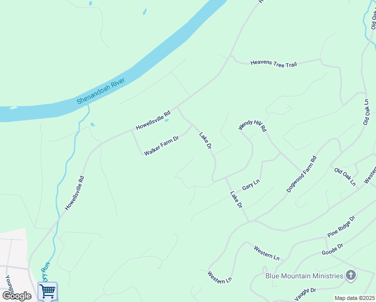 map of restaurants, bars, coffee shops, grocery stores, and more near 323 Donna Court in Front Royal