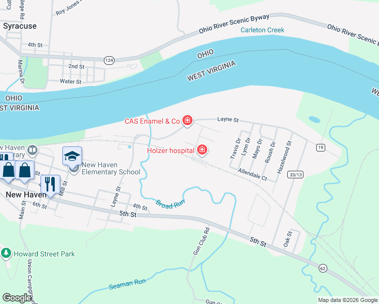 map of restaurants, bars, coffee shops, grocery stores, and more near 114 Sycamore Drive in New Haven