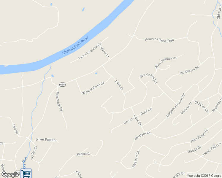 map of restaurants, bars, coffee shops, grocery stores, and more near 345 Donna Court in Front Royal