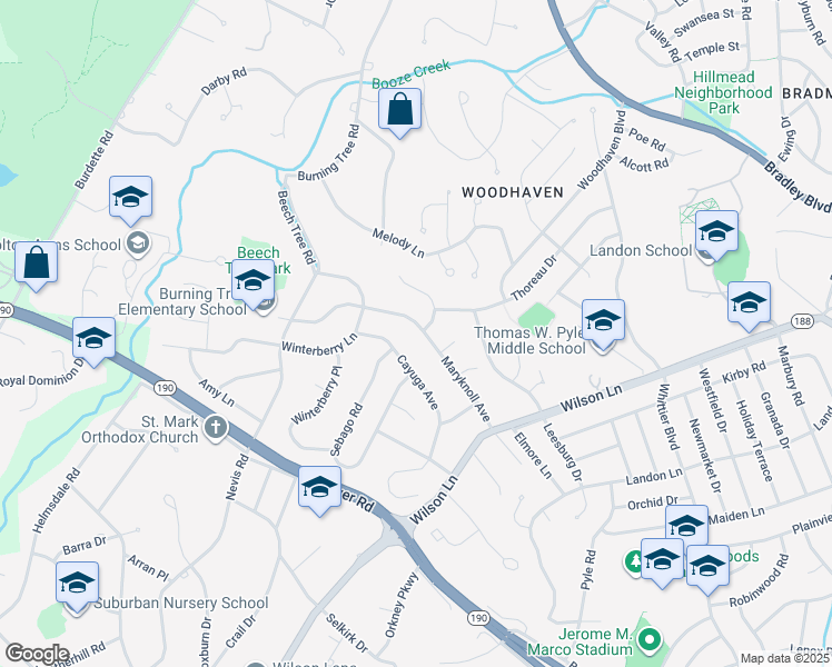 map of restaurants, bars, coffee shops, grocery stores, and more near in Montgomery County