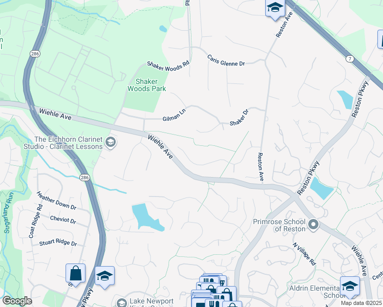 map of restaurants, bars, coffee shops, grocery stores, and more near 11588 Southington Ln in Herndon