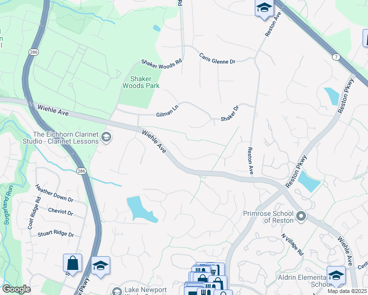 map of restaurants, bars, coffee shops, grocery stores, and more near 11588 Southington Ln in Herndon
