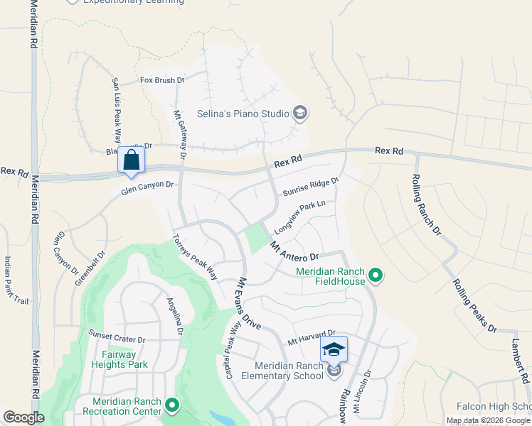 map of restaurants, bars, coffee shops, grocery stores, and more near 12630 Pyramid Peak Drive in Peyton